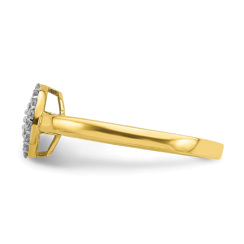 10K Gelbgold 10K Kreis Zirkonia Fantasie Ring