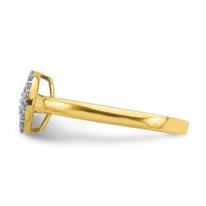 10K Gelbgold 10K Kreis Zirkonia Fantasie Ring