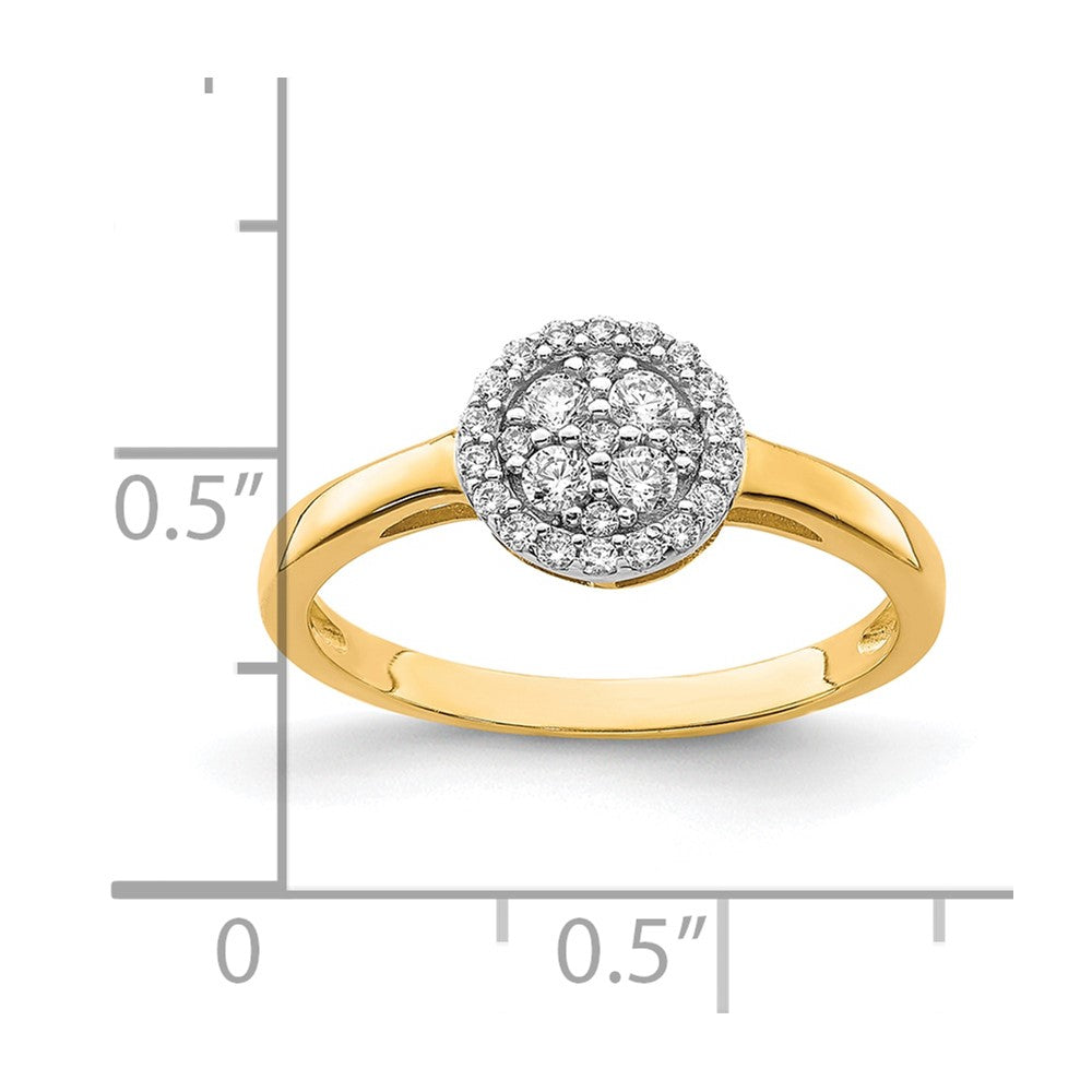 10K Gelbgold 10K Kreis Zirkonia Fantasie Ring
