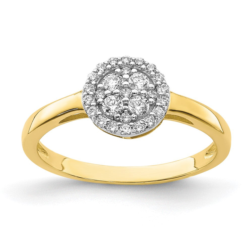 10K Gelbgold 10K Kreis Zirkonia Fantasie Ring