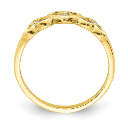 10K Gelbgold 10K Zirkonia 3-heart Kind Ring