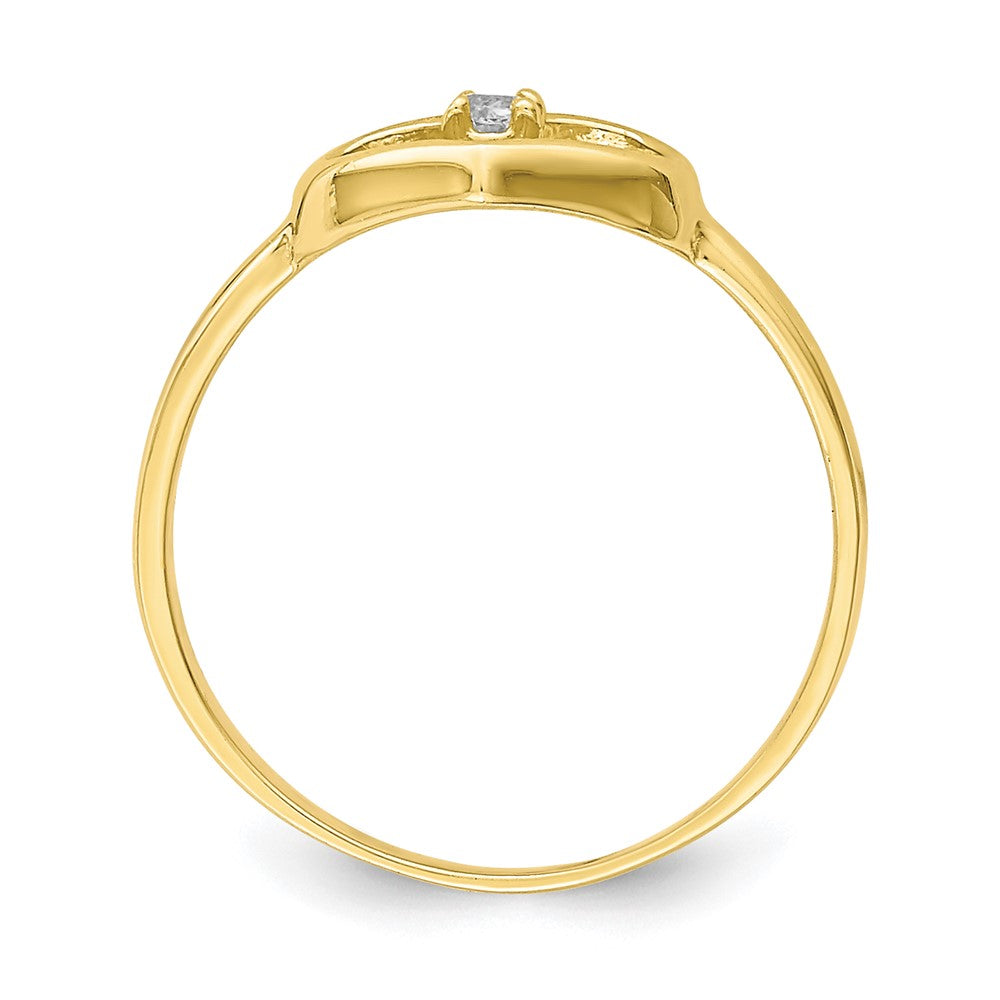 10K Gelbgold 10K Zirkonia Herz Baby Ring