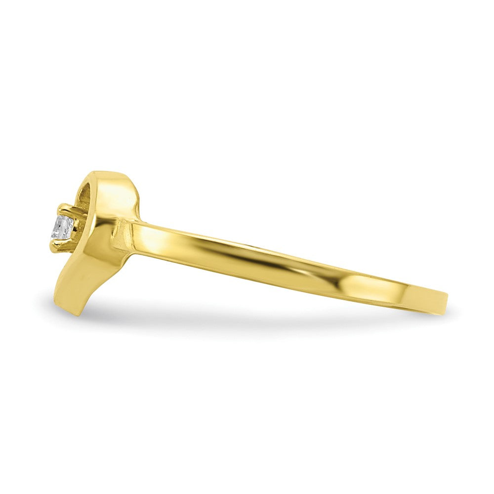 10K Gelbgold 10K Zirkonia Herz Baby Ring