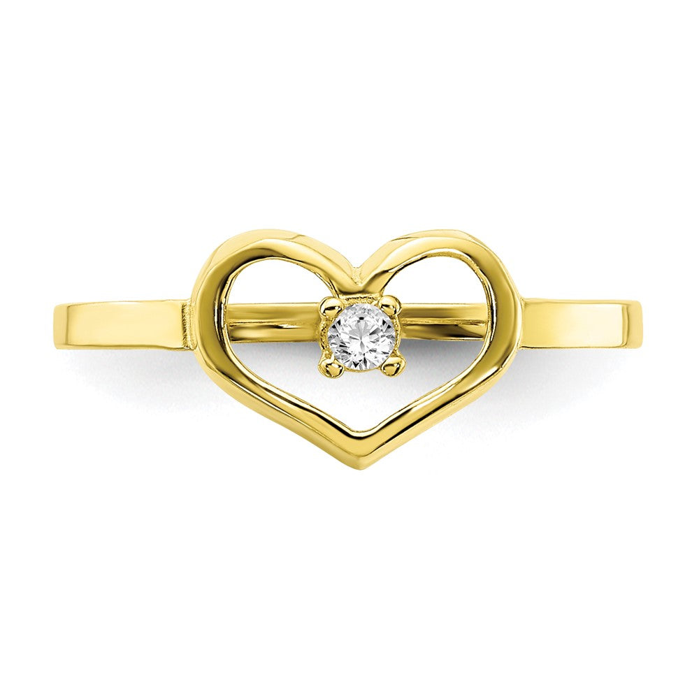 10K Gelbgold 10K Zirkonia Herz Baby Ring