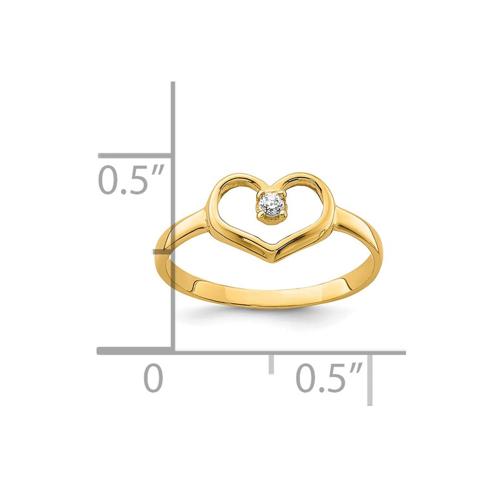 10K Gelbgold 10K Zirkonia Herz Baby Ring