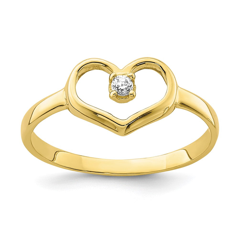 10K Gelbgold 10K Zirkonia Herz Baby Ring