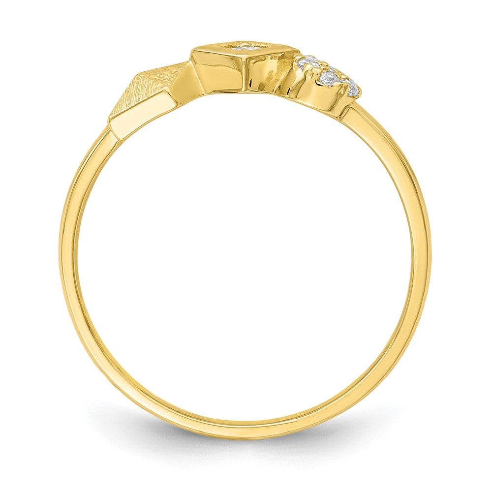 10K Gelbgold Zirkonia Ring (size 7 Nur)