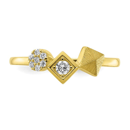 10K Gelbgold Zirkonia Ring (size 7 Nur)