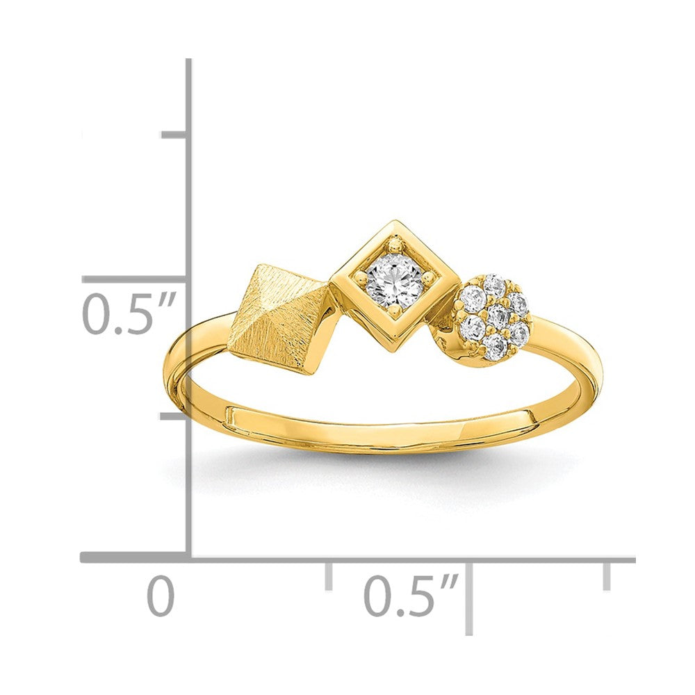 10K Gelbgold Zirkonia Ring (size 7 Nur)