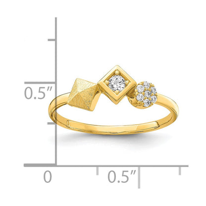 10K Gelbgold Zirkonia Ring (size 7 Nur)