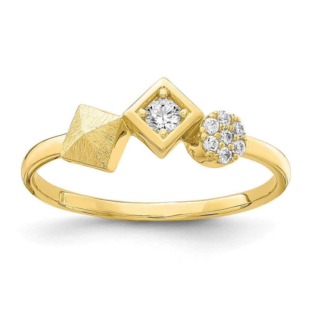 10K Gelbgold Zirkonia Ring (size 7 Nur)