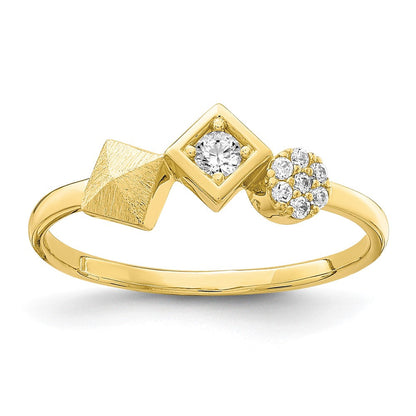 10K Gelbgold Zirkonia Ring (size 7 Nur)