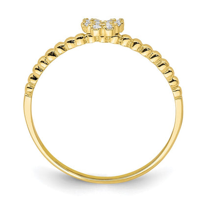 10K Gelbgold 10K Schmetterling Zirkonia Ring