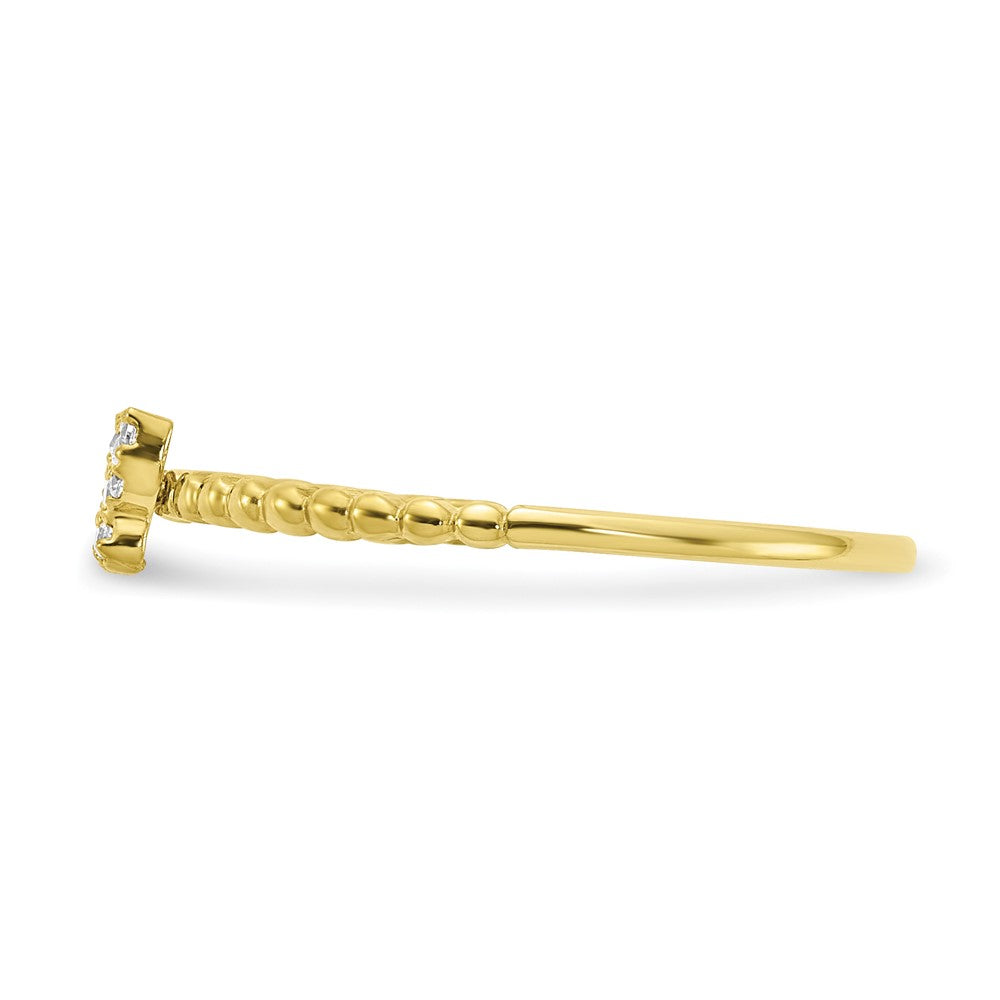 10K Gelbgold 10K Schmetterling Zirkonia Ring