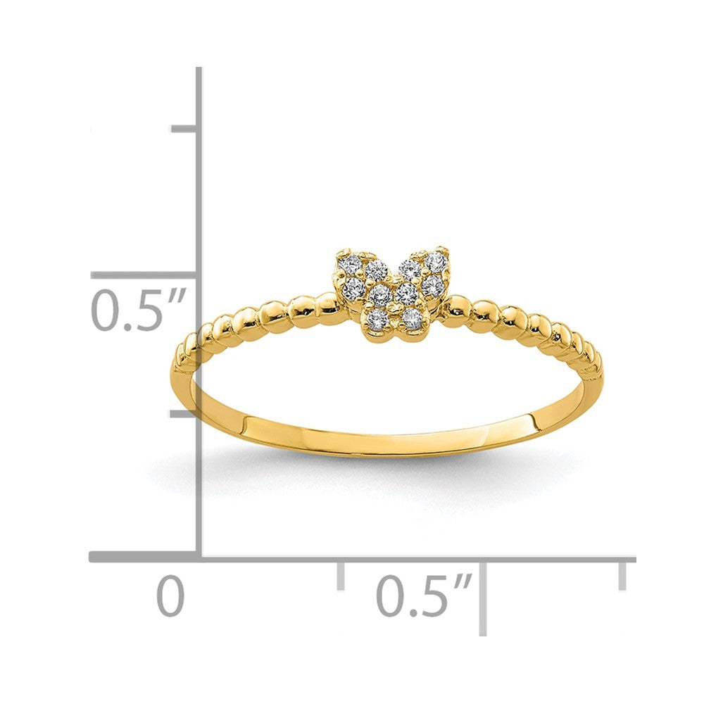10K Gelbgold 10K Schmetterling Zirkonia Ring