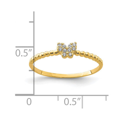 10K Gelbgold 10K Schmetterling Zirkonia Ring