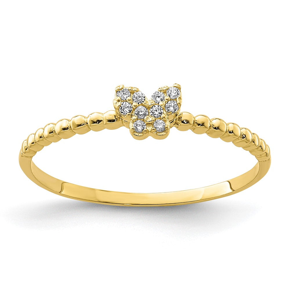 10K Gelbgold 10K Schmetterling Zirkonia Ring