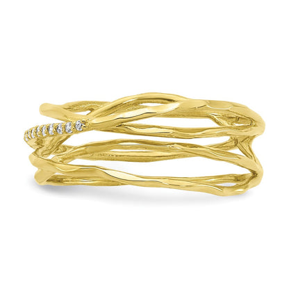 10K Gelbgold 10K Zirkonia Ring