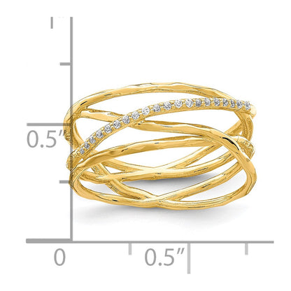 10K Gelbgold 10K Zirkonia Ring