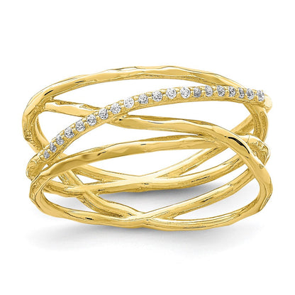 10K Gelbgold 10K Zirkonia Ring