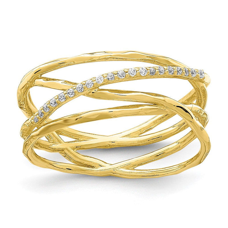 10K Gelbgold 10K Zirkonia Ring