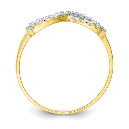 10K Gelbgold Zirkonia Unendlichkeit Ring (size 7.25 Nur)