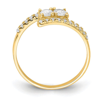 10K Gelbgold 10K Zirkonia Fantasie Ring