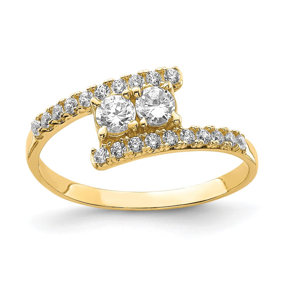 10K Gelbgold 10K Zirkonia Fantasie Ring