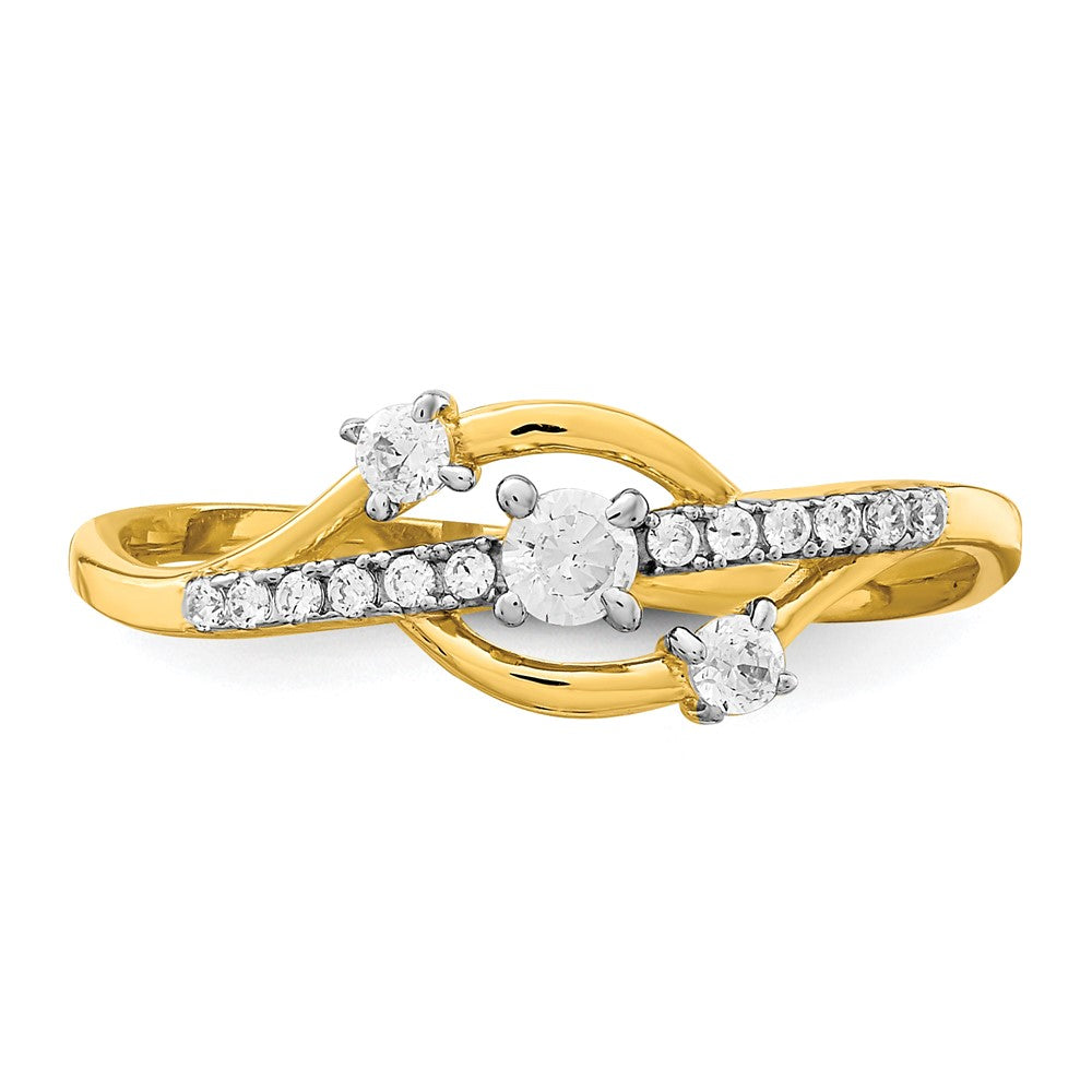 10K Gelbgold 10K Zirkonia Fantasie Ring