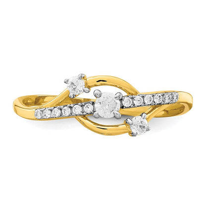 10K Gelbgold 10K Zirkonia Fantasie Ring