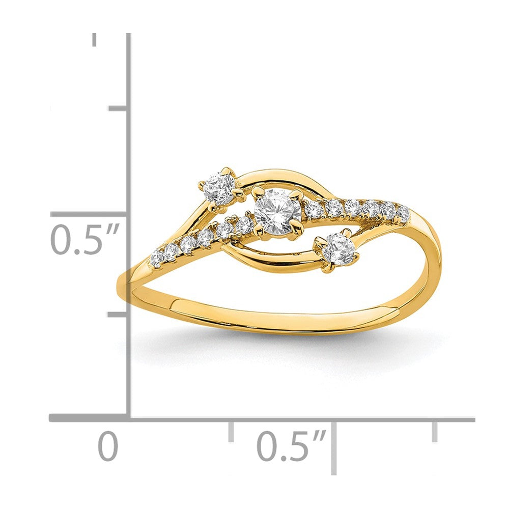 10K Gelbgold 10K Zirkonia Fantasie Ring