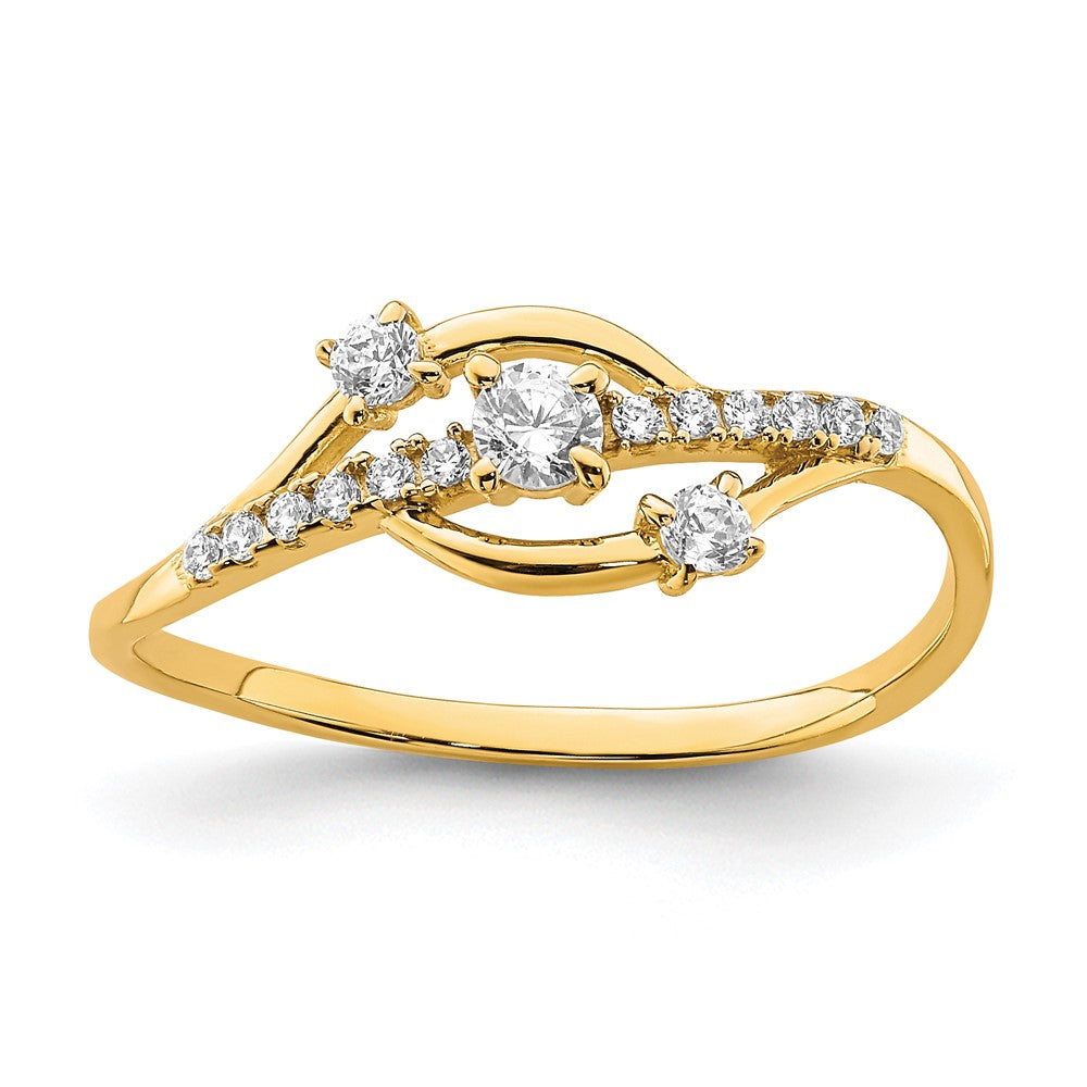 10K Gelbgold 10K Zirkonia Fantasie Ring