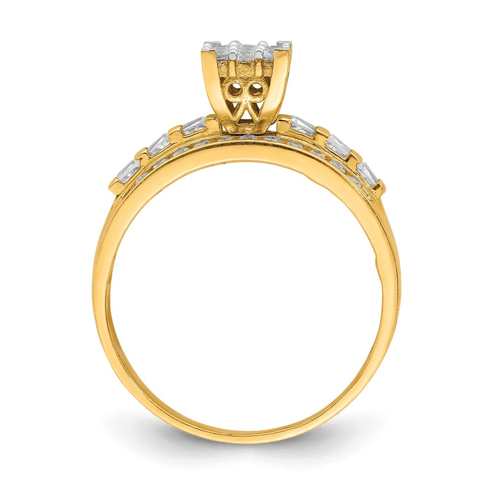 10K Gelbgold Zirkonia Micropave Solitarie Ring