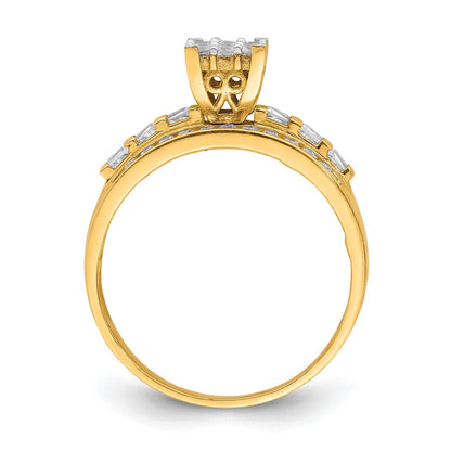 10K Gelbgold Zirkonia Micropave Solitarie Ring