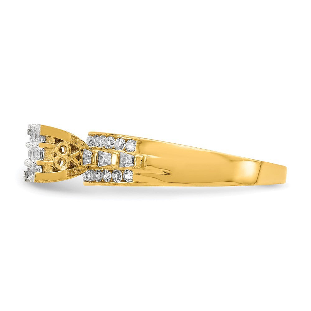 10K Gelbgold Zirkonia Micropave Solitarie Ring