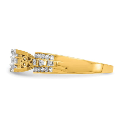 10K Gelbgold Zirkonia Micropave Solitarie Ring