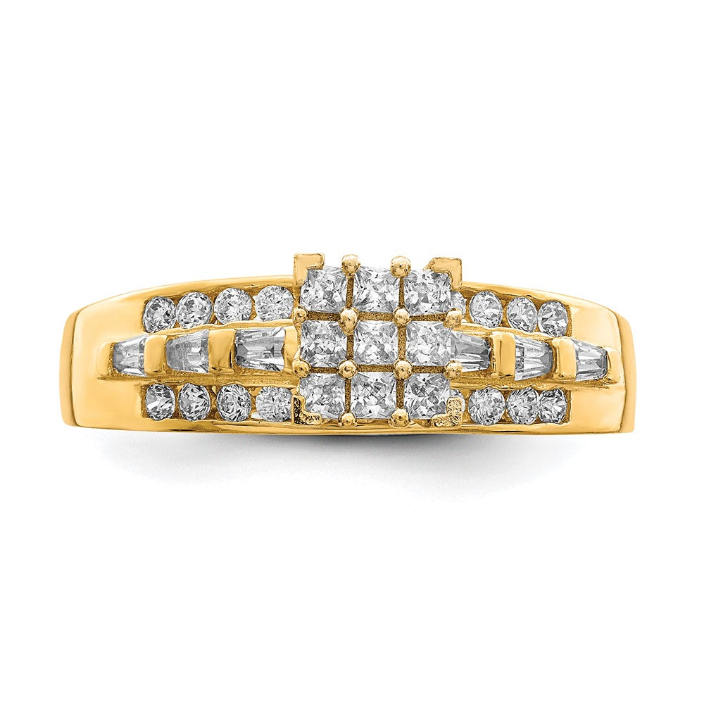 10K Gelbgold Zirkonia Micropave Solitarie Ring
