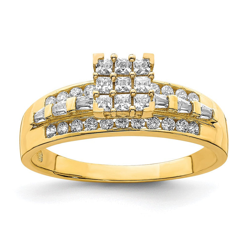 10K Gelbgold Zirkonia Micropave Solitarie Ring
