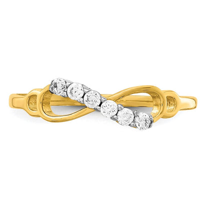 10K Gelbgold 10K Zirkonia Unendlichkeit Ring