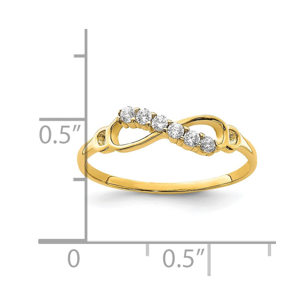 10K Gelbgold 10K Zirkonia Unendlichkeit Ring