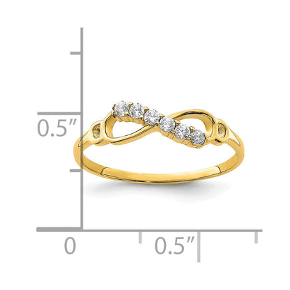 10K Gelbgold 10K Zirkonia Unendlichkeit Ring
