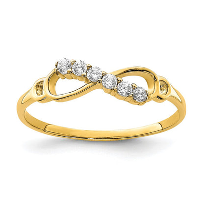 10K Gelbgold 10K Zirkonia Unendlichkeit Ring