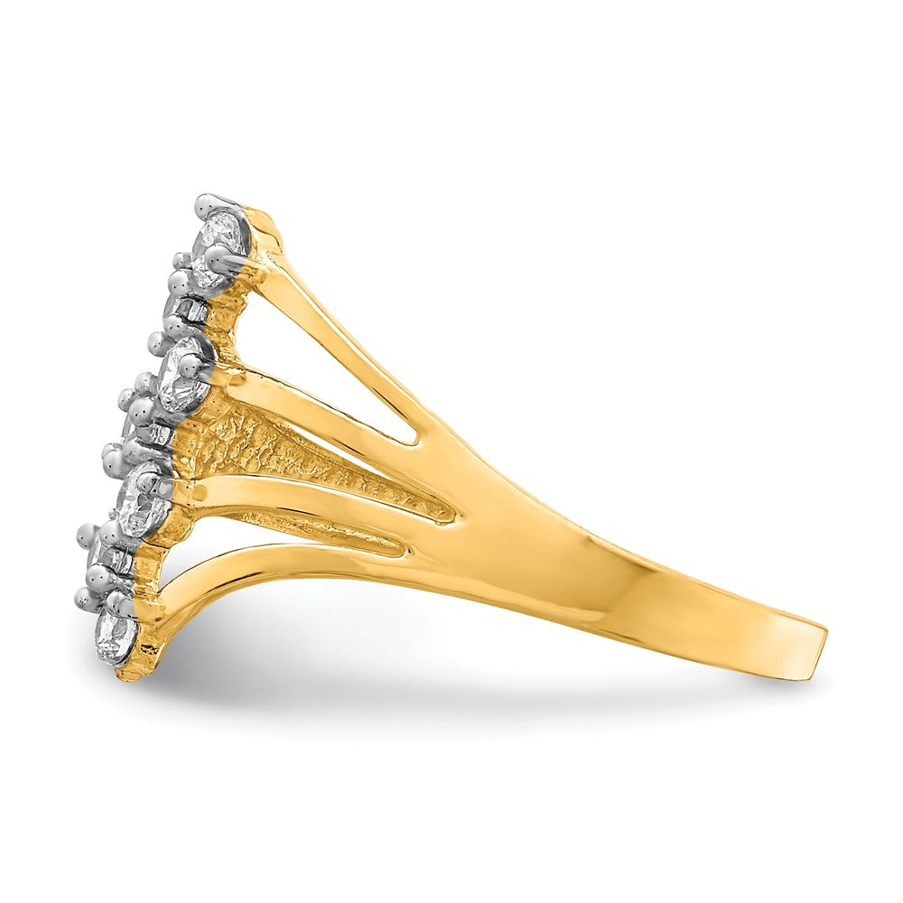 10K Gelbgold 10K Zirkonia 7-stone Ring