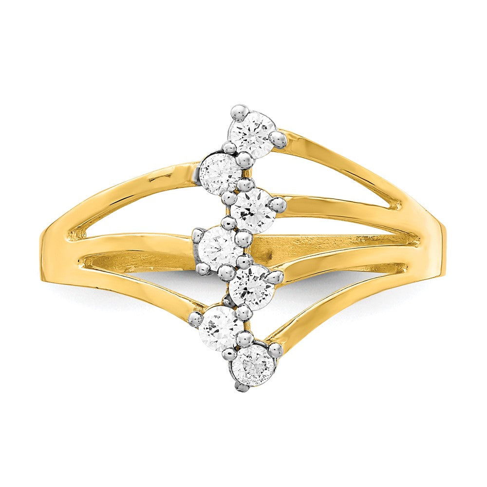 10K Gelbgold 10K Zirkonia 7-stone Ring