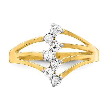 10K Gelbgold 10K Zirkonia 7-stone Ring