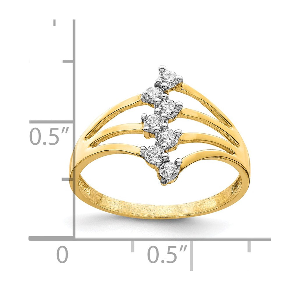 10K Gelbgold 10K Zirkonia 7-stone Ring