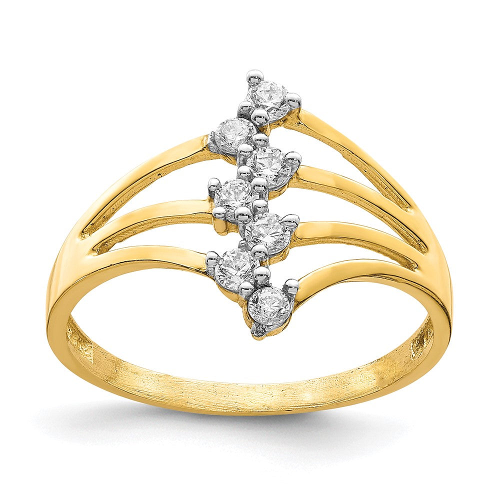 10K Gelbgold 10K Zirkonia 7-stone Ring