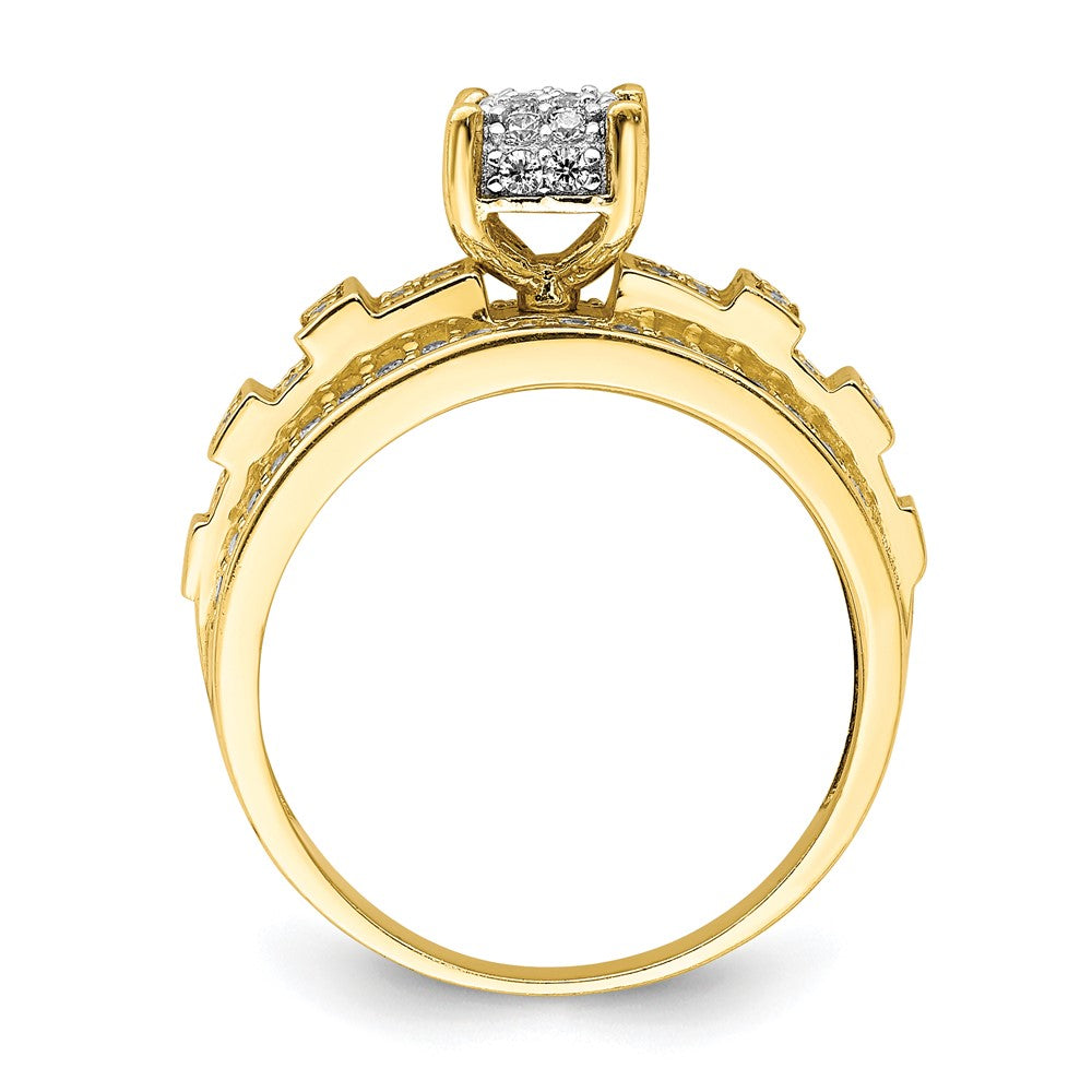 10K Gelbgold Zirkonia Micropave Ring (size 7 Nur)