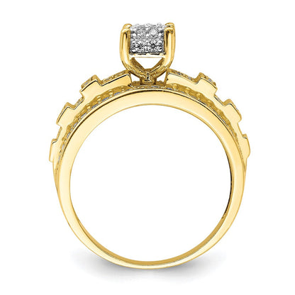 10K Gelbgold Zirkonia Micropave Ring (size 7 Nur)