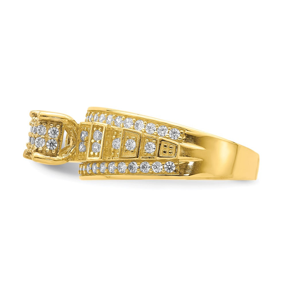10K Gelbgold Zirkonia Micropave Ring (size 7 Nur)